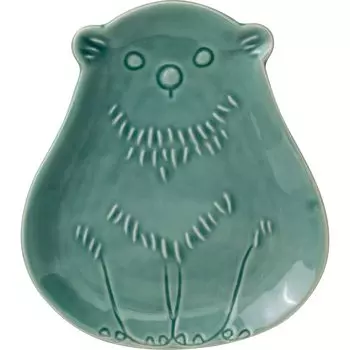 Minoru Pottery Mino Ware METSA Bear 115 Plate Sky Blue