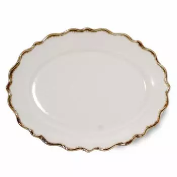 Minoru Pottery Mino Ware Omnis 220 Oval Plate SABI x x H2cm 22.2 17.3