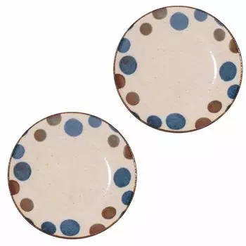 Minoru Pottery Mino Ware Southern Wind 160 Plates Star Set of 2