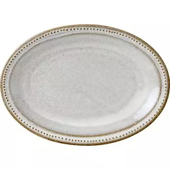 Minoru Pottery Period 210 Oval Plate Delige