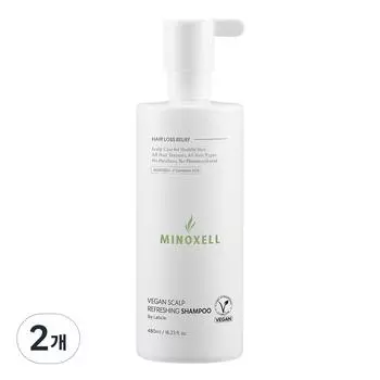Minoxel Vegan Scalp Refreshing Hair Loss Shampoo, 480 мл, 2 шт.