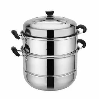 Minsell Steam pot Mansai steamer Compatible heat Compatible with IH Compatible with various heat sources 3 sizes Glass pot with lid Stainless steel