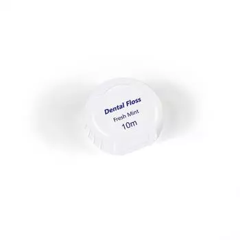 Mint-flavoured Waxed Toothpick-shaped Keyring Dental Floss Roll Small round style белый