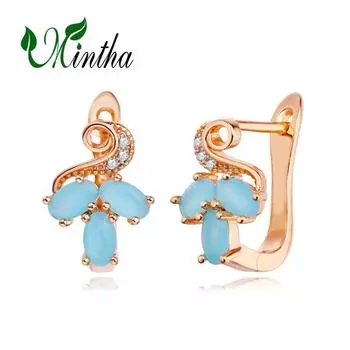 Серьги-клипсы MINTHA, модные свадебные повседневные модные ювелирные изделия, серьги с кубическим цирконием для женщин, свадебные серьги A