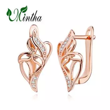 MINTHA розовое золото цветные серьги-клипсы для женщин модные офисные украшения A