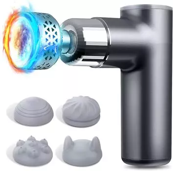 Миофасциальный пистолет, как холодный, так и теплый, МИНИ-вибрационный фасциальный пистолет с автоматическим режимом Muscle, удобный для тела, мышц 5H, 4 типа удобных насадок