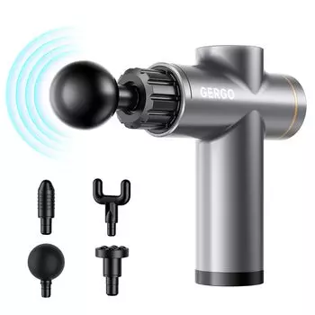 Миофасциальный релиз пистолет новейшая разработка GERGO в отрасли мощная вибрация с автоматическим режимом ИИ 4 головки в комплекте 2000 мАч большая емкость 8 часов