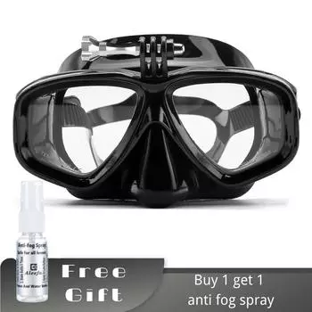 Миопическая маска для дайвинга GoPro с противотуманным спреем, закаленными линзами, силиконовой оправой, маска для подводного плавания с диоптриями для людей с близорукостью