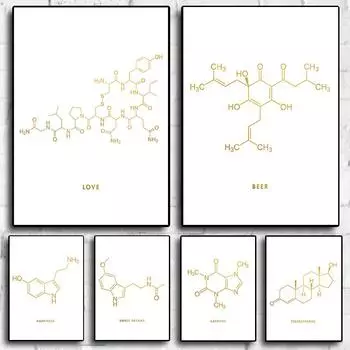 Мир, любовь, счастье, подарки для печати на молекулярной фольге, химическая наука, настенная живопись 21cm30cm NoFrame