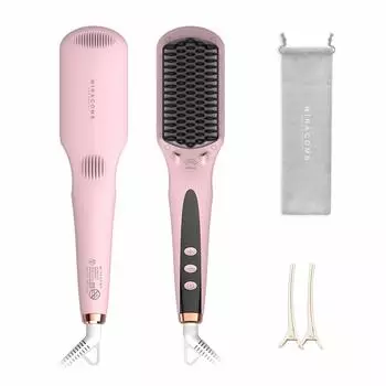 MIRACOMB Straight Brush Утюжок для волос Функция блокировки температуры Двойные отрицательные ионы Максимально быстрый нагрев 16 уровней регулировки температуры Цифровая