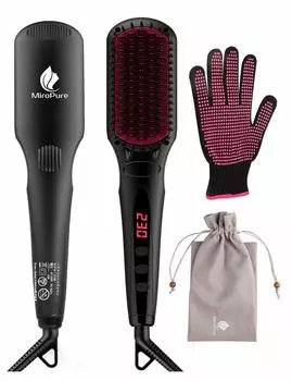 Утюжок MiroPure с двойной отрицательной ионизацией и функцией фиксации температуры, антистатический, быстрый, огнестойкий, в комплект входят термостойкие перчатки