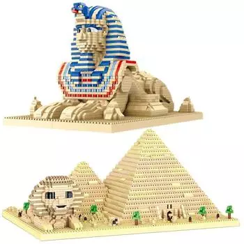 Мировая архитектура, мини-строительные блоки, египетская пирамида, модель Сфинкса, сделай сам, микро-бриллиантовые кирпичи, игрушка для детей, подарки