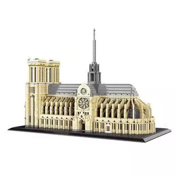 Мировая архитектура Строительные блоки Нотр-Дам Париж Модель церкви Кирпичи Игрушки для детей Подарки