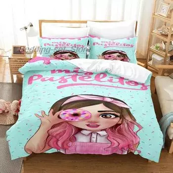 Mis Pastelitos Bedding Set Single Twin Full Queen King Size Bed Set Aldult Kid Bedroom Duvetcover Sets 3D Anime bed sheet set 70x133cm 2pcs