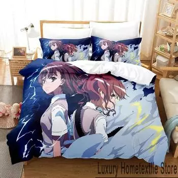 Misaka Mikoto A Certain Magical Index Railgun Комплект постельного белья для мальчиков и девочек Twin Queen King Size Пододеяльник Наволочка Кровать для мальчиков и взрослых 70x133cm 2pcs