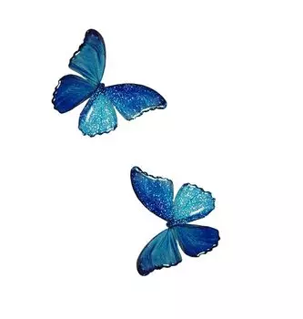 misakinoya Красивая шпилька для волос в виде гортензии Шпилька для волос в виде цветка-бабочки Шпилька для волос в виде цветка-бабочки Украшение для волос в виде бабочки U-образной формы (Синий зажим-маленький-2