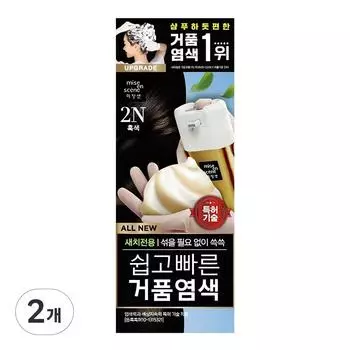 Mise-en-scne All New Easy and Fast Foam Dye, 2N черный, 2 шт.