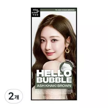 Mise-en-scne hello bubble hair dye, ash khaki brown, 2 pieces