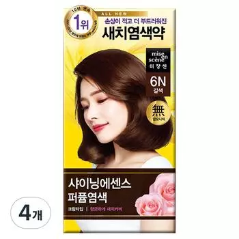 Mise-en-scne Краска для волос All New Shining Essence, 6N Коричневый, 4 шт.