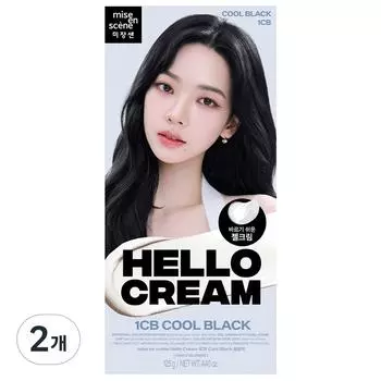 Mise-en-scne New Hello Cream Regular Hair Dye, Cool Black, 2 pcs.