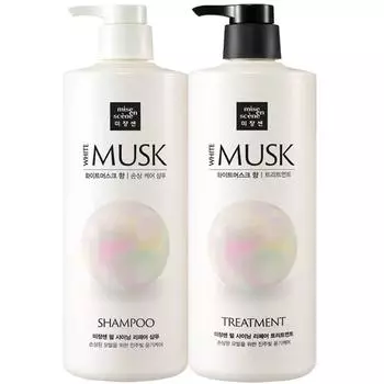 Mise-en-scne Pearl Shining Repair Shampoo White Musk Fragrance 1000 мл x 1 + Treatment 1000 мл x 1_ Увлажняющий, 1 набор, 1 л
