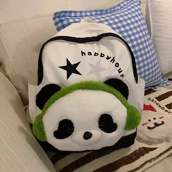Мишка Панда Кукла Повязка на голову Наушники Звезда Буква Рюкзак Дизайн на молнии
