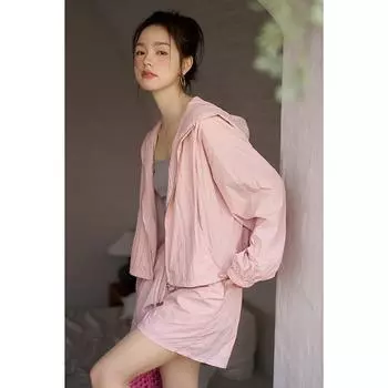 Mishow повседневный комплект из двух предметов для женщин, летние однотонные спортивные пальто с заниженными рукавами, спортивные пальто с капюшоном, свободные шорты, женский комплект, женская одежда MXC35T0088 S