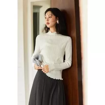 Mishow Рубашка с рисунком грибка уха, текстура, дизайн, облегающий женский мягкий легкий внутренний пуловер, вязаный свитер MXD57Z1008 S