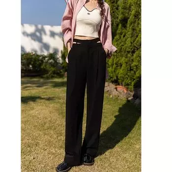 MISHOW широкие брюки для женщин сексуальные открытые эластичные пояса женские брюки офисные женские туфли узкие брюки женская одежда MXC12K0717 S чёрный