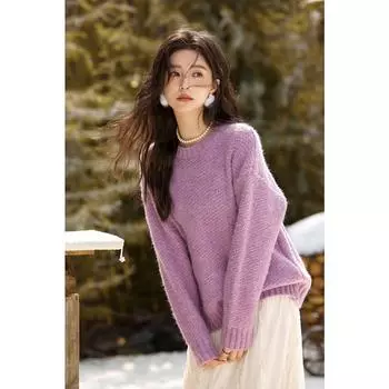 MISHOW вязаный свитер повседневный досуг универсальный пуловер матч сумка большой свитер женский мягкий теплый офис леди MXD57Z1083 F жёлтый