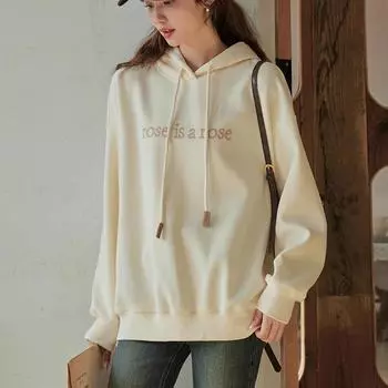 MISHOW Женская толстовка с принтом, осень 2023, новая мода с буквенным дизайном, прямой свободный женский пуловер с капюшоном и длинными рукавами, топ MXC41V0004