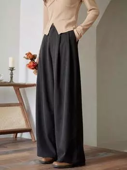 Mishow женские брюки 2023 осень новые пригородные универсальные свободные однотонные длинные брюки с высокой талией стильные тонкие брюки длиной до щиколотки MXC41K0448