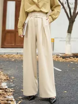 MISHOW женский костюм с высокой талией, брюки, осень 2023, пояс на молнии, широкие брюки длиной до пола, брюки, MXC45K0451 S