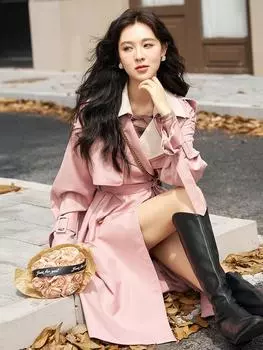 MISHOW женский плащ 2023 осень двубортный съемный лацкан в стиле пэчворк модные повседневные пальто свободный пояс пальто MXC47W0084 S