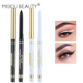 Misiou Beauty Черно-белый гладкий цвет, водостойкая, маслостойкая, не размазывающаяся, долговечная и точная гелевая ручка для подводки глаз, ручка для лежачего шелкопряда белый