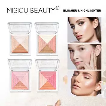 Misiou Beauty Naturally High-light Pearl Light Яркая и однородная розовая пудра, нежные румяна, встроенная пластина для четырехцветных румян Hug The Four Seasons 1