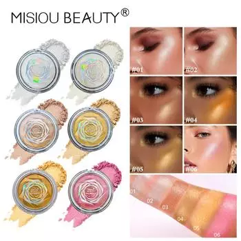 Misiou Beauty Rose Diamond Highlight Powder Blush Contour Palette Осветляющие лицо Контурные перламутровые трехмерные тени для век Highlight 01
