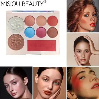 Misiou Beauty The New 9-цветная комбинированная тарелка с романтическими вишнёвыми оттенками Ductive Highlights Shadow Blush 01