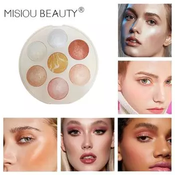 Misiou Beauty Яркий тон кожи Изменение контура Высокое значение лица Матовые семицветные тени для век Основные моменты 01
