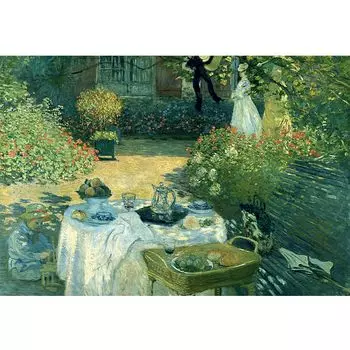 MISITU Пазл Микро Деталь 1000 Деталей Пазл Клод Моне Пейзаж Искусство Картина Шедевр Цветочный Сад Подарок День Рождения Рождество Стильный зелёный