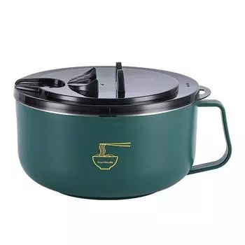 Миска для быстрого приготовления лапши быстрого приготовления из нержавеющей стали 304 с фильтруемой крышкой и ручкой, миски для студенческого общежития с фруктами, кухонные принадлежности