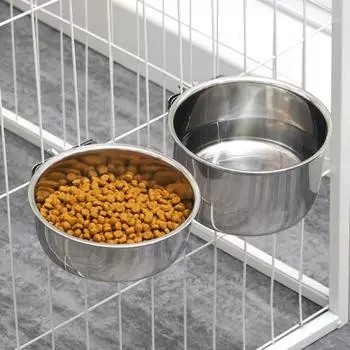 Миска для домашних животных из нержавеющей стали Попугаи Птицы Собаки Кошки Кролики Птицы Мелкие животные S