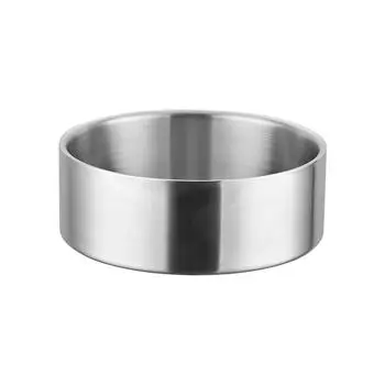 Миска для домашних животных из нержавеющей стали 304 для собак, кошек, питьевой воды, кормления, двухслойная миска для собак из нержавеющей стали серебряный