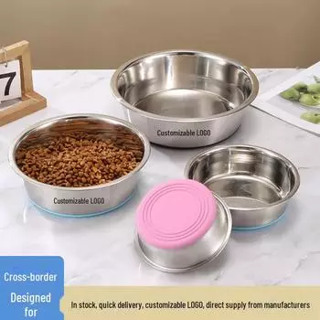 Миска для домашних животных из нержавеющей стали — прочная, многоразмерная кормушка для собак и кошек с рисунком в виде лапы 14cm [520ml] half pack