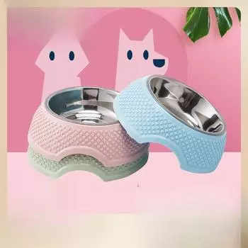 Миска для домашних животных, Миска для риса для кошек, Миска для кошек, Миска для собак, Пластиковая миска из нержавеющей стали с защитой от опрокидывания Большая вместительная миска для собак Большой размер