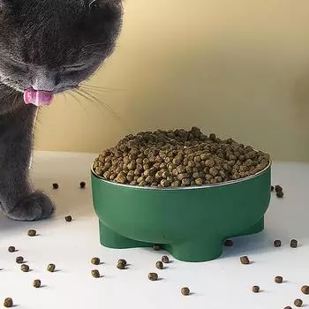 Миска для домашних животных Нескользящая съемная двойная миска для собак и кошек Легко использовать, не проливается, вмещает различные продукты Миска для домашних животных розовый