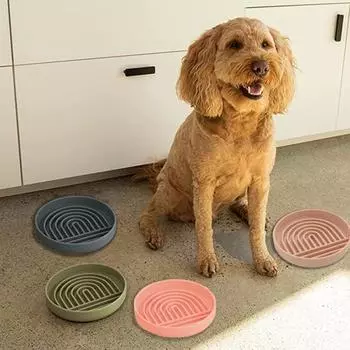 Миска для домашних животных, пищевая легко чистящаяся медленная кормушка для собак, силиконовая миска-головоломка, дизайн-лабиринт, коврик для лизания собак, товары для домашних животных горячий розовый