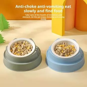 Миска для домашних животных, приподнятая, для собак, одинарная/двойная, непроливающаяся, противоскользящая, для кошек, кормушка для домашних животных и 1pc синий