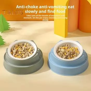 Миска для домашних животных, приподнятая, для собак, одинарная/двойная, непроливающаяся, противоскользящая, для кошек, кормушка для домашних животных, миска для корма и воды для собак, кошек, котят 1pc синий