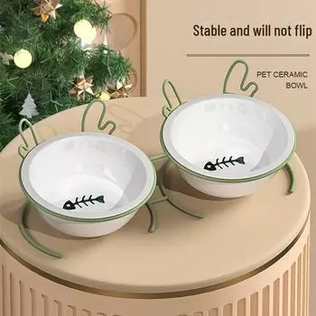 Миска для домашних животных с подъемным механизмом двойного назначения и автоматической кормушкой: Диспенсер для воды и еды для кошек и собак с защитой шеи и контрастными цветами single bowl glass белый